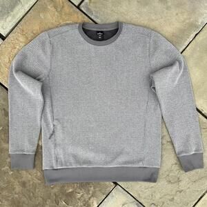 Minimalist Gorpcore Grey Textured Knit Crewneck Sweatshirt